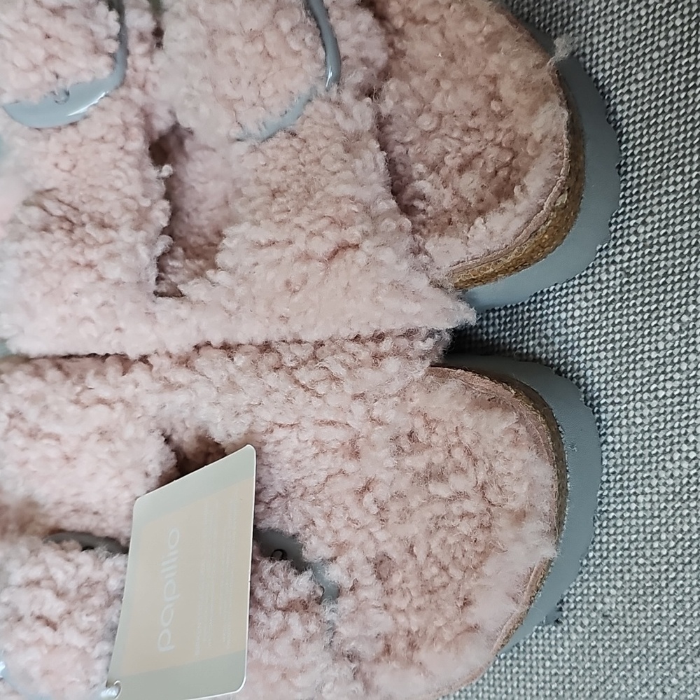 Birkenstock Pink Fuzzy Slippers - Picture 7 of 9